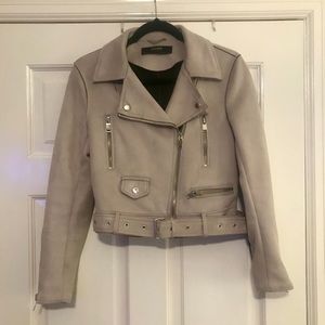 Zara Faux Suede Biker Jacket